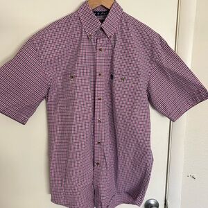 Gorge Strait Collection by Wrangler  Red Casual Button Down with Short Sleeves